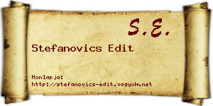 Stefanovics Edit névjegykártya